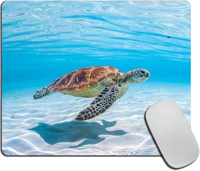 Sea Turtles Mouse Pad Non-Slip Rubber Base Gaming MousePads for Computers Laptop Office, Computer Mouse Pad for Wireless Mouse, 9.5"x7.9"x0.12" Inch(240mm x 200mm x 3mm)