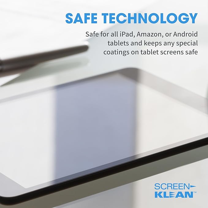 CarbonKlean ScreenKlean Tablet Screen Cleaner - Compatible with iPad, Android & Amazon - with Carbon Microfiber Tech-Injected Green-1 Count (Pack of 1)