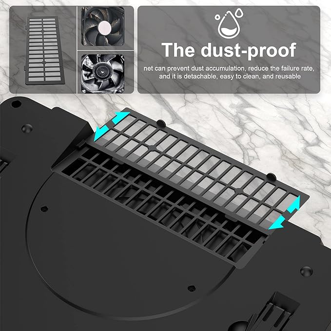 IETS GT500 Powerful Turbo-Fan (4200 RPM) Laptop Cooling Pad with Infinitely Variable Speed,Seal Foam for Rapid Cooling Gaming Laptop,Dust Filter for Protect Laptop,13-17.3inch Laptop Cooler