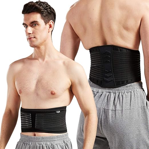 Bodyprox Lumbar Support Back Brace for Men and Women (Plus Size 50" - 70")