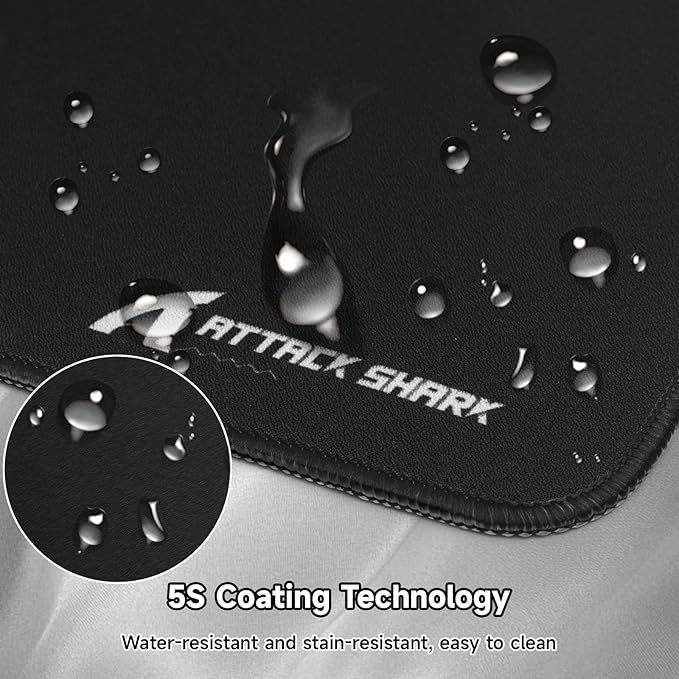 ATTACK SHARK CM02Pro Gaming Mouse Pad for Esports Speed Large Mouse mats for Desk Waterproof Surface Stitched Edges and Anti-Slip Rubber Base Size XXL Laminate 35.43” x 15.75” x 0.16” Black