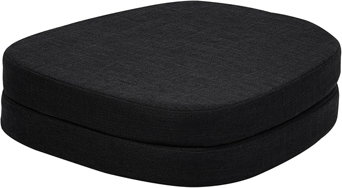 baibu 14x14 Memory Foam Metal Chair Cushions Set of 2, Dual-Layer Design Non-Slip Metal Dining Chair Pads Kitchen Seat Cushion with Machine Washable Cover, 2 Counts, Black