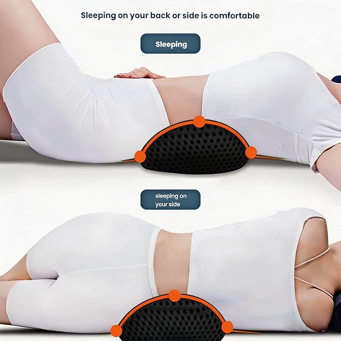 Memory Foam Lumbar Support Pillow with Detachable Adjustable Straps, Lower Back Cushion for Pain Relief, Breathable Washable Cover, for Office Chair Car Seat Recliner Bed
