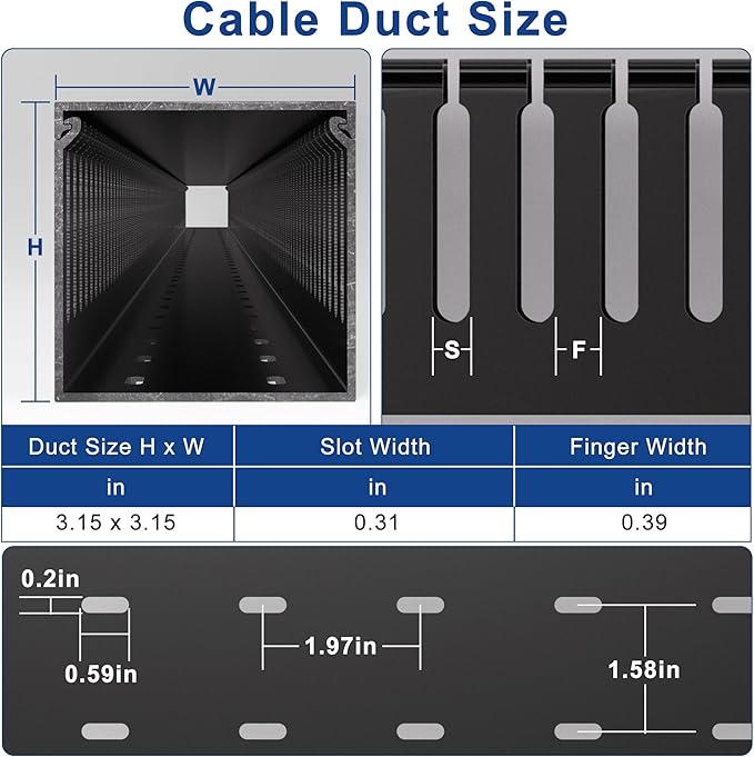 ZhiYo 3x3in Cable Raceway, 6FT(2xL3FT) Large Wire Tray, Cord Hider for Network Cable Management, Wire Covers for Cords Computer Under Desk, Cord Cover Wall Cable Hider Cable Cover, Black