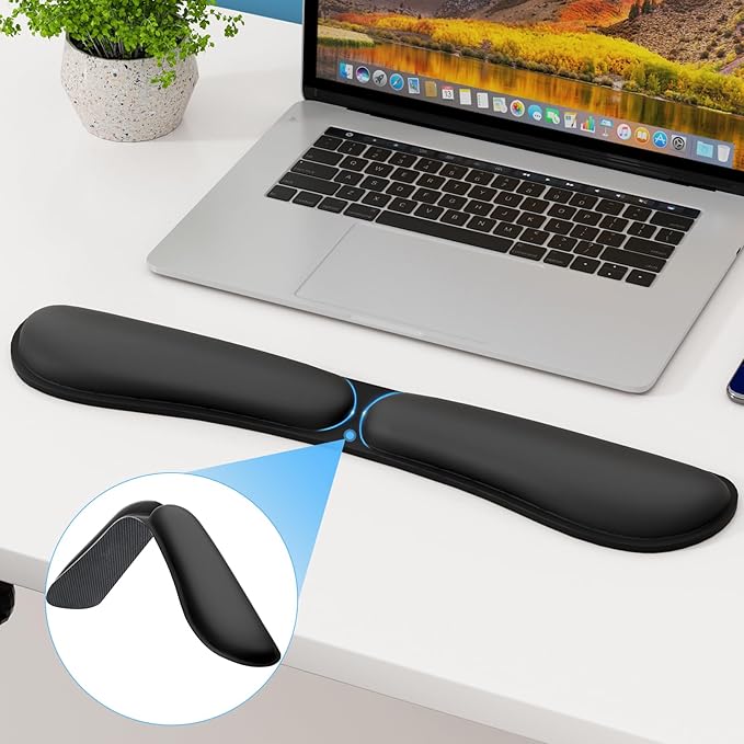 KTRIO Ergonomic Keyboard Wrist Rest, Memory Foam Wrist Support for Typing, Gaming, Office and Home Use, Black