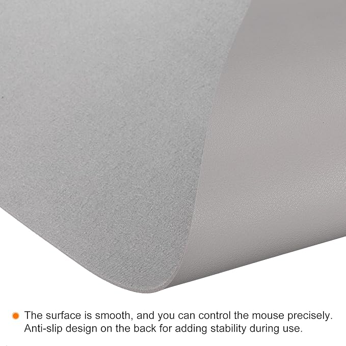 PATIKIL 24"x12" Desk Mat Protector, PVC Non-Slip Waterproof Mouse Pad Writing Mat for Office Home, Gray