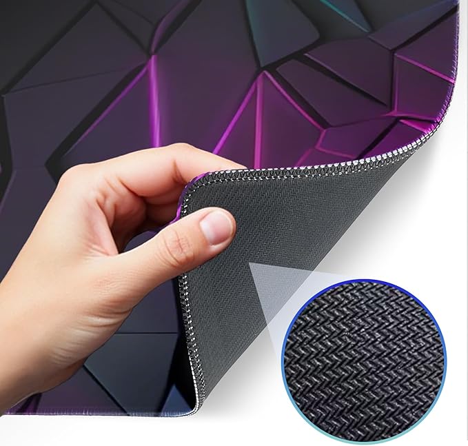 Stylish Geometric Design Gaming Mouse pad, Non-Slip Rubber Base, Stitched Edges, 31.5x11.8 inch Large Mouse pad, Suitable for Gaming and Desk Pads
