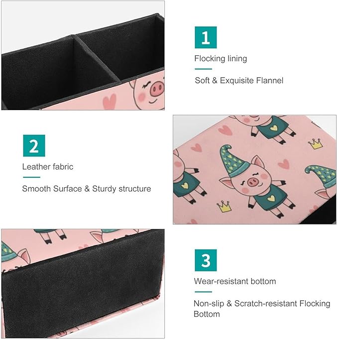 Square Pencil Container for Home Office Cute Pig Pink, Stylish and Functional Solution