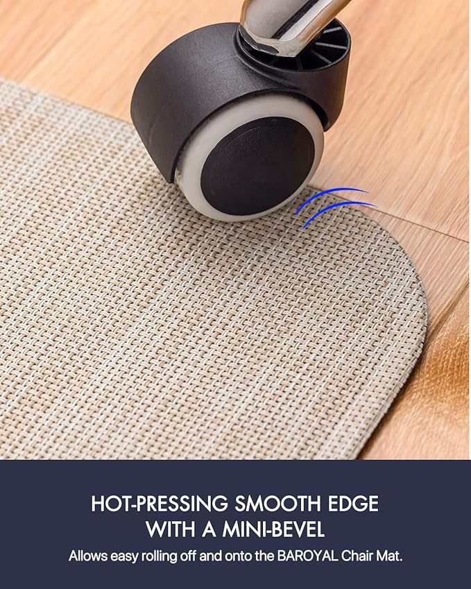 Office Chair Mat for Hardwood Floor Under Desk Computer Rolling Chair Mat for Wood/Tile Floor Non-Slip Heavy Duty Desk Rug PVC Plastic Hard Floor Protector 48" x 60" (Parchment)