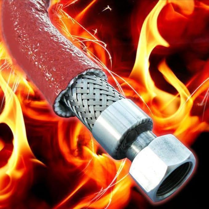 3/8"(10mm) ID Fire Sleeve Heat Sleeve Heat Shielded Fire Thermo Armor Silicone Coated Fiberglass for Automotive Hose Lines & Electrical Wiring,5 feet(Red)