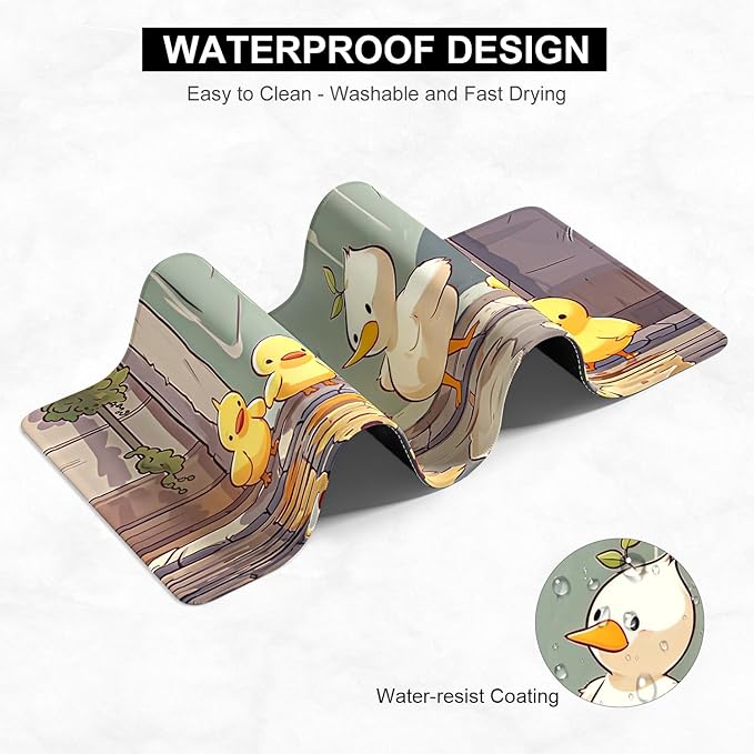 Desk Pad, 32" x 16" XXXL Extended Large Gaming Mouse Pad, Desktop Decor Desk Mat, Men Women Office Supplies and Accessories, Cute Anime Mouse Mat for Laptop & Keyboard, Cute Duck