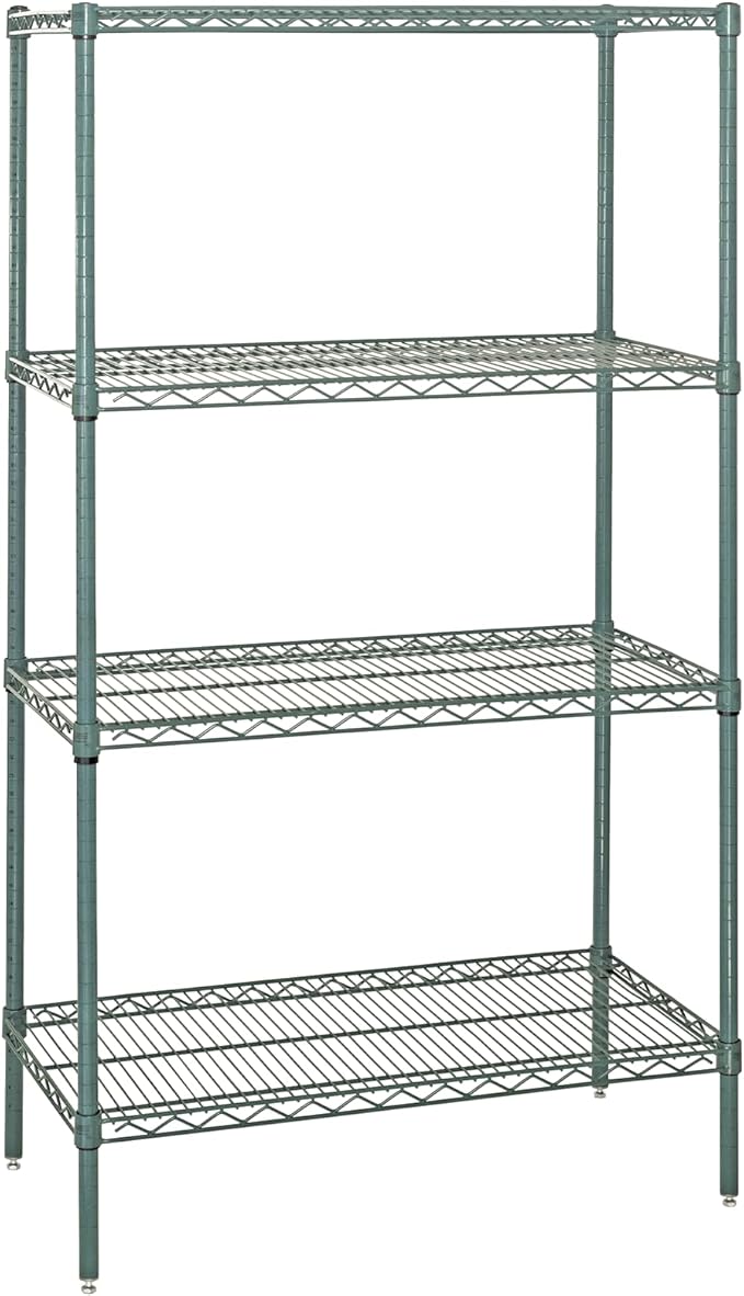 Quantum Storage Systems WR63-2436P Starter Kit Wire Shelves Green Epoxy 4 Shelves 63" H x 36" W x 24" D