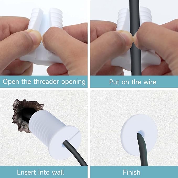 2 Pcs Starlink Cable Routing Kit for 1 Inch Wall Hole, Perforated Silicone Grommet, Cable Punch for Ethernet (White)