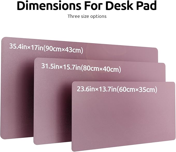 YSAGi Desk Mat, Dual-Sided Desk Pad, 31.5" x 15.7" Laptop Leather Desk Pad Protector, Desk Blotter for Keyboard and Mouse, Waterproof Desk Writing Pad for Office and Home (Dark Pink+Pink)