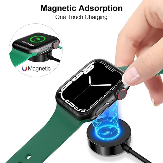𝟐𝟎𝟐𝟔 𝐔𝐩𝐠𝐫𝐚𝐝𝐞𝐝 for Apple Watch Charger Magnetic Fast Charging Cable [Portable] Magnetic Wireless Charging Compatible with iWatch Series Ultra/9/8/7/6/SE/SE2/5/4/3/2-[1.2M] Black