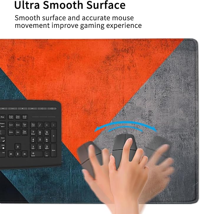 Modern Art Extended Mouse Pad 48" x 24", Abstract Design Desk Mat, Non-Slip Rubber Base, Large Surface for Gaming and Office, Durable, Waterproof, Vibrant Geometric Colors