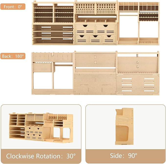 Plastic Model Tool Organizer, Organize Plastic Model Building Tools Pliers/Tweezers/Brushes/Screwdrivers Stick Tools, MDF Material Model Workbench, Suitable for Tamiya/Gundam Tools GK Pro