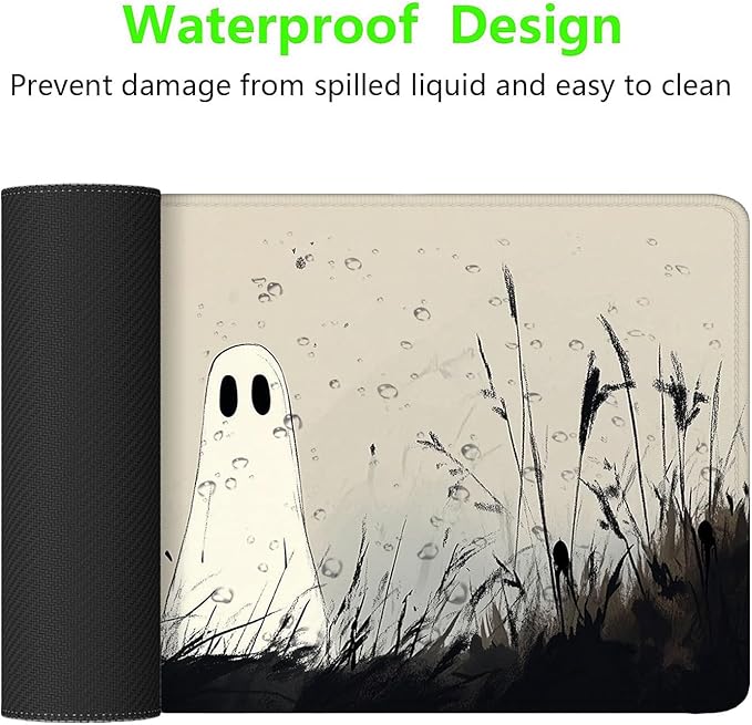 Cute Ghost Desk Mat Cartoon Fantasy Halloween Spooky Mousepad XL Large Gaming Mouse Pad Laptop Keyboard Mat Desk Pad 31.5"x11.8" Office Computer Keyboard Laptop Home
