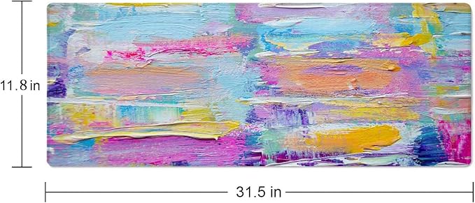 Paint Oil Paints Cover Large Mouse Pad XL Desk Mat Keyboard Mat Cute Office Decor Desk Accessories for Women Men Full Desk Mousepad XL Extended Mouse Mat Laptop Desk Pad 31.5''X11.8''