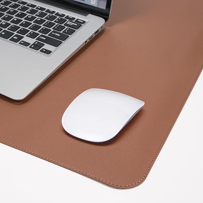 AFIING Cork Desk Mat 47" x 17", Dual-Sided Natural Cork & PU Leather Desk Pad, Non-Slip Waterproof Large Mouse Pad for Office, Home & Gaming (Brown)