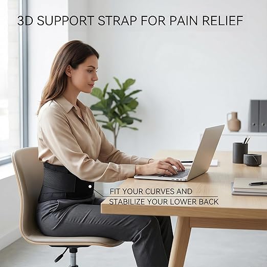 Back Brace for Lower Back Pain Relief, Wide Lumbar Support Belt for Men & Women, 5 Removable Metal Stays, Herniated Disc, Sciatica, Work & Lifting, Breathable Back Support (Medium 30"-38.9")