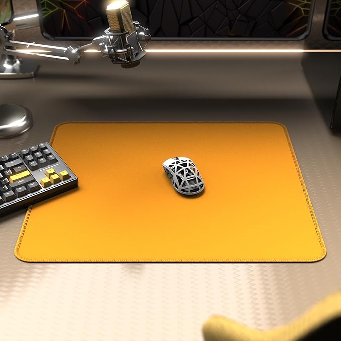 ATTACK SHARK CM02 Gaming Mouse Pad for Esports Speed Large Mouse mats for Desk Waterproof Surface Stitched Edges and Anti-Slip Rubber Base Size L Laminate 17.72” x 15.75” x 0.16” Orange