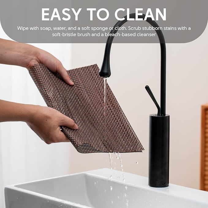 Placemats Set of 4, Heat Resistant Place Mats, Washable PVC Table Mats, Woven Vinyl Plastic Placemats for Dining Table, Non-Slip Stain Resistant Kitchen Table Placemats Easy to Clean?Dark Brown?