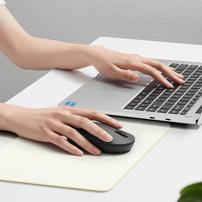 Leather Desk pad Protector, Office Mat, Large Mouse Mat, Non-Slip PU Leather Blotter, Laptop Desk Pad,Waterproof Laptop Computer Desk Keyboard Mat for Office/Work/Home/Decor (White, 11in*8in)
