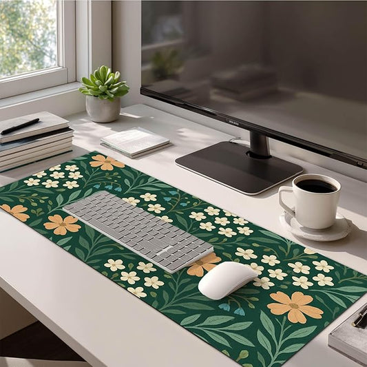 HOMETITUTE Floral Large Mouse Pad 31.5x11.8 Inch Gaming Desk Mat Non Slip Base XL Keyboard Pad Extended Computer Mat Waterproof Mouse Mat Desk Accessories for Office Home Desktop
