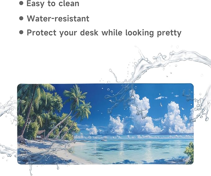Desk Mat Mouse Pad Gaming Desk Pad XL Large Mouse Mat Office Decor Accessories (Beach)
