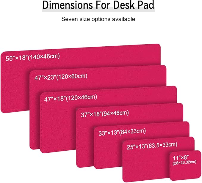 Leather Mouse Pad with Stitched Edge, Waterproof Gaming Mouse Mat for Computers, Laptop, Office & Home (Rose, 25"*13")