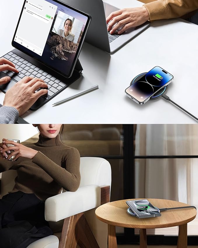NANAMI Fast Wireless Charger, 7.5W Charging Pad with 20W PD3.0 Adapter USB Charger for iPhone 17/17 Air/17 Pro/17 Pro Max/16/15/14/13/12/Airpods 2, 10W for Samsung S26 S25 S24 S23 S22/Note 20