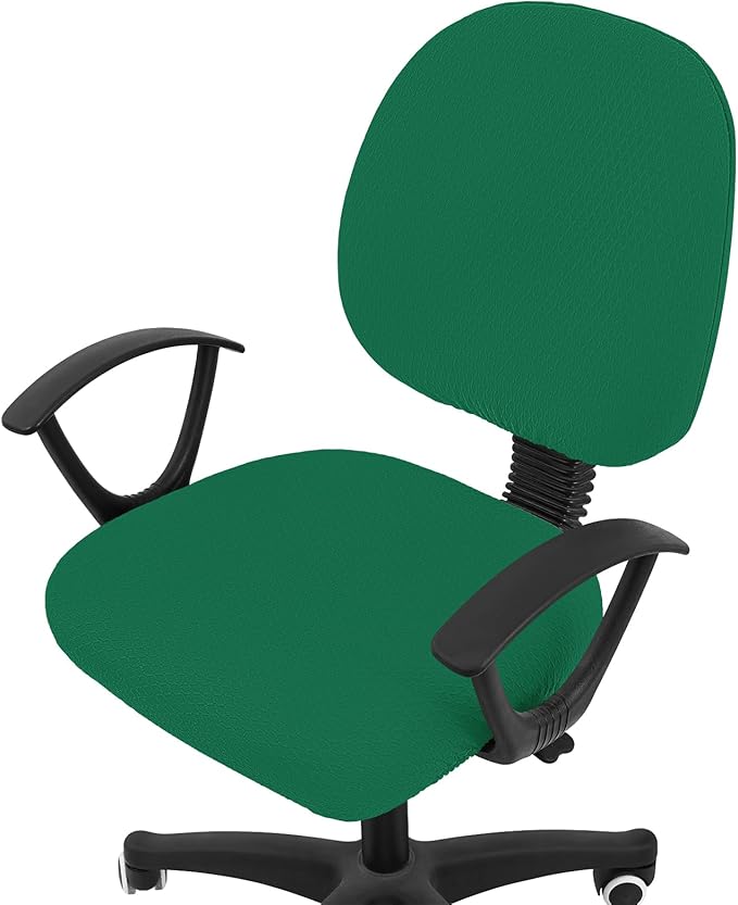 Smiry Stretch Jacquard Office Computer Chair Covers, Removable Washable Universal Desk Rotating Chair Slipcovers Protector, Seat + Backrest Cover, Chritsmas Green