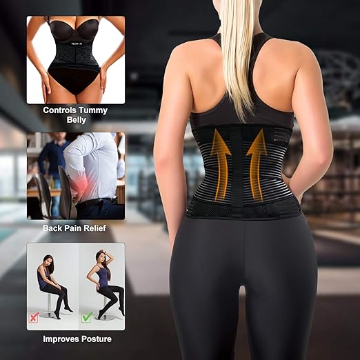 TESETON Back Brace for Men and Women, Back Support Belt Relief Lower Back Pain Herniated Disc, Sciatica, Scoliosis, Breathable Mesh, Lumbar Support Belt, Back Brace for Lifting at Work 02 Beige-L