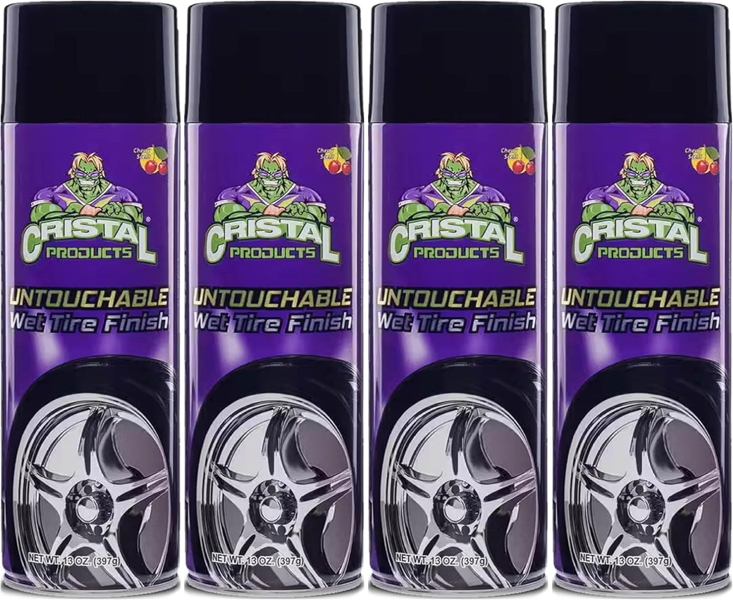 Untouchable Tireshine Spray Spray 4PK – Long-Lasting Wet Tire Finish for Deep Gloss & Protection – Waterproof, No-Sling Formula, Easy Application Tire Shine & Cleaner (52 Oz Total)