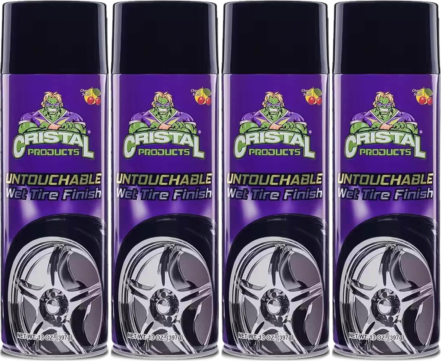 Untouchable Tireshine Spray Spray 4PK – Long-Lasting Wet Tire Finish for Deep Gloss & Protection – Waterproof, No-Sling Formula, Easy Application Tire Shine & Cleaner (52 Oz Total)