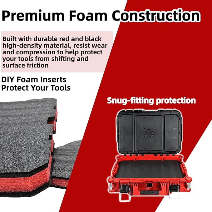 Foam Inserts for Milwaukee Tool Box, Compatible with 48-22-8424, Includes DIY Cut-to-Fit Foam Kit with White Marker Pen, Utility Knife, and Hole Punch