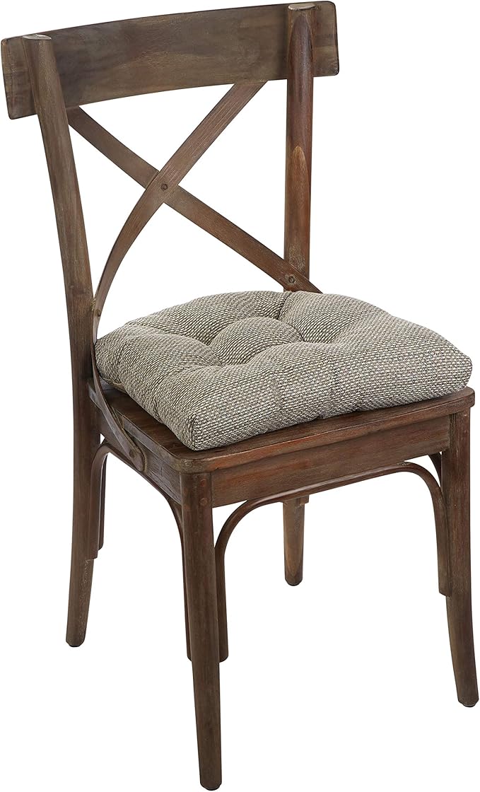 Klear Vu Gripper Overstuffed Universal Non-Slip Dining Chair Cushions for Kitchen Decor or Office Use, U-Shaped Skid-Proof Seat Pad, 15x15 Inches, 8 Count (Pack of 1), Waffle Natural