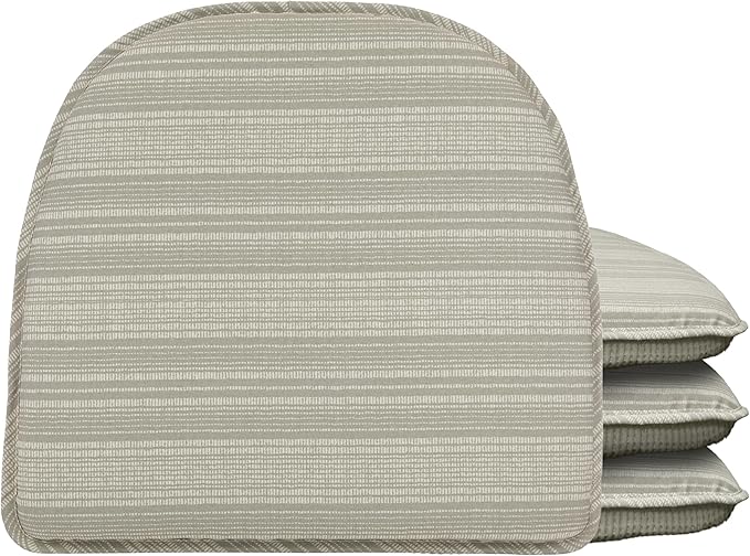 Klear Vu Raindrop The Gripper Non Slip Chair Cushions, Soft & Comfortable Seat Pad, Sitting Pillow for Kitchen, Dining or Office, 4 Count (Pack of 1), Boardwalk Stripe