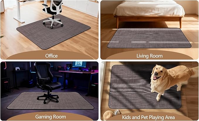 Office Chair Mat for Hardwood Floor, 36"x48" Non-Slip Floor Protector Heavy Duty Computer Desk Rolling Chair Mat for Home & Office - Brown