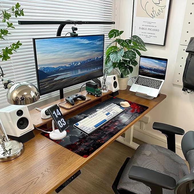 Desk Mat Mouse Pad Gaming Desk Pad XL Large Mouse Mat Office Decor Accessories (Full Moon)