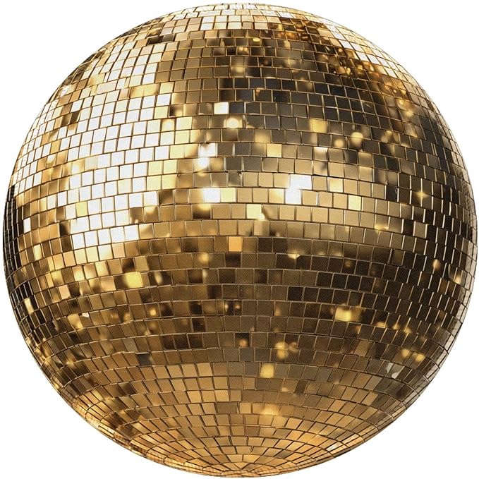 Gold Ball Print Round Mouse Pad Premium Textured Mouse Mat Washable Mousepads with Extended Stitched Edges Non Slip Rubber Base Small Mousepad 7.9 X 7.9 X 0.12 Inches