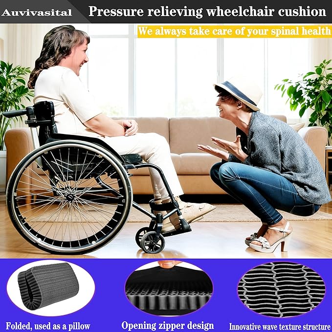 Innovative Gel Seat Cushion for Long Sitting, Soft and Breathable, Seat Cushion for Back, Sciatica, Hip, Tailbone Pain Relief, Used for The Office, Wheelchair, Car, Recliner, Stadium, Kayak.(Black)