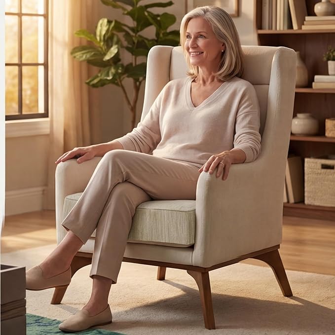 baibu 20x20x5 Inch Square Gel Memory Foam Recliner Cushions for Elderly, Dual-Layer Non-Slip Recliner Seat Cushion Suitable for Couch for Easy to Stand Up & Reduce Hip & Lumbar Pain, Beige