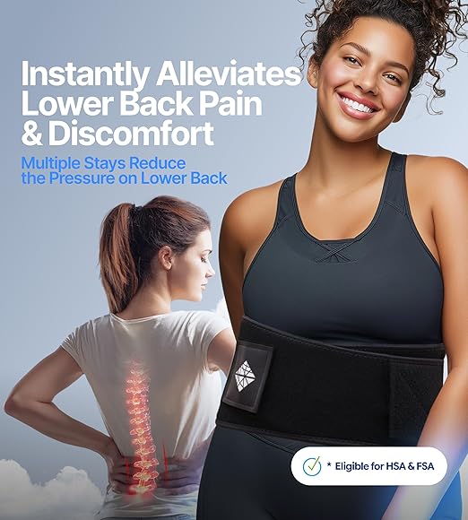 Ultra Thin Adjustable Back Brace for Men & Women - Flexible Supportive Lower Back Pain Relief with Breathable Dual-Tension Straps & Industrial Grip for Sciatica, Scoliosis, Herniated Disc, XXL