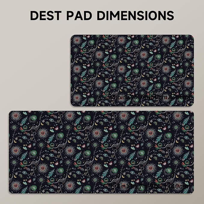 AUPET Leather Large Mouse Pad Desk Blotters – 35 x 17in Cute Desk Mat with PU Surface, Non-Slip Desk Pad Protector,Waterproof Desk Writing Pad for Office Home (Mystical Cosmic)