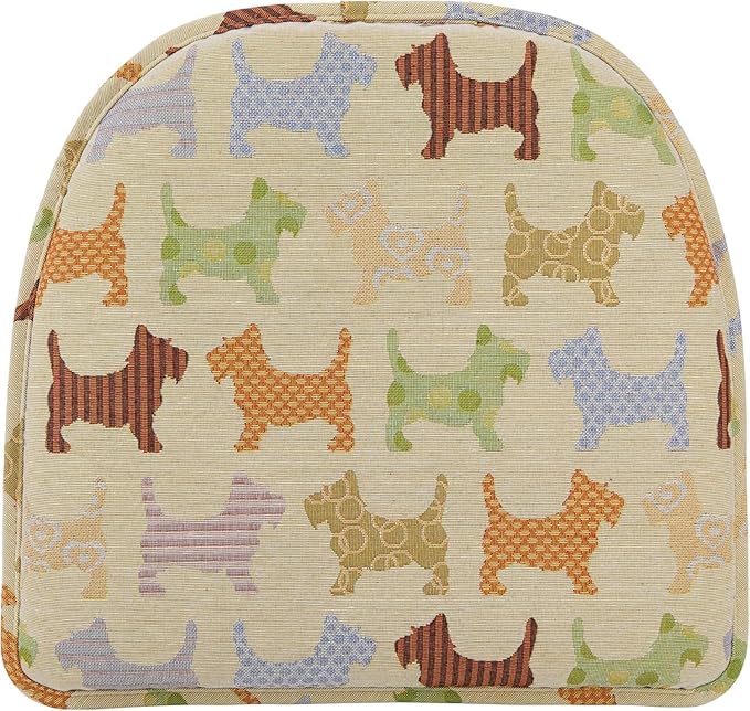 Klear Vu Raindrop The Gripper Non Slip Chair Cushions, Soft & Comfortable Seat Pad, Sitting Pillow for Kitchen, Dining or Office, 6 Count (Pack of 1), Scottie Dogs