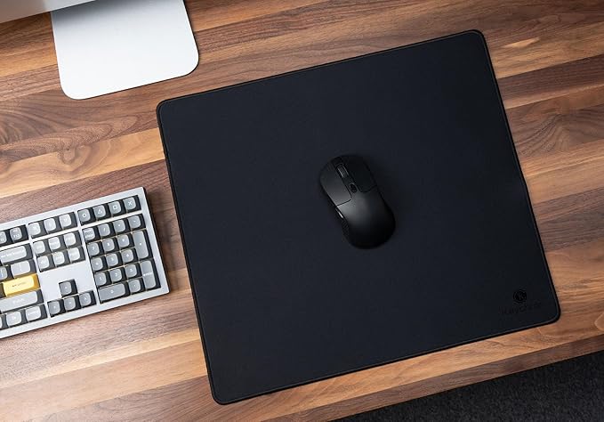 Keychron Large Gaming Mouse Pad 17.7 × 15.7 inch (450 × 400 mm), Ample Space for Mouse Movement, Smooth Micro-Weave Surface for Optical Mice, Non-Slip Rubber Base, Stitched Edges - Black