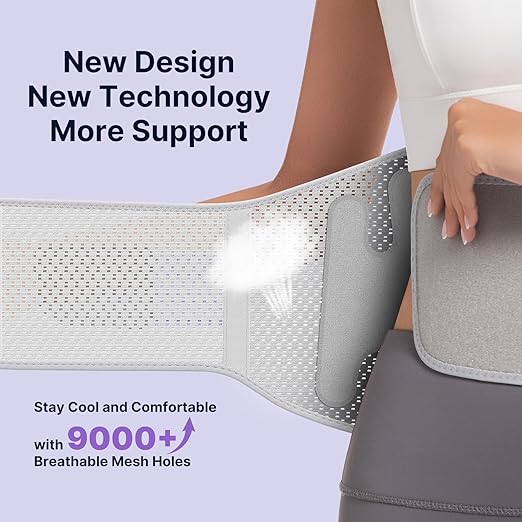 Fit Geno Back Brace for Lower Back Pain Women: Adjustable Lumbar Support Brace for Pain Relief - Breathable Waist Belt for Comfort - S