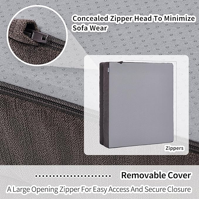 Recliner Cushions for Elderly with Lumbar Support, Patent Design 20x20x4 Inch Thick Chair Cushion Soft Tufted Dual Layer Booster Seat Cushions for Seniors Recliner Risers Taupe 1 Set